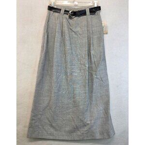 Vintage Lord Isaacs Meridian Midi Skirt 8 Black USA Old Money Career Deadstock